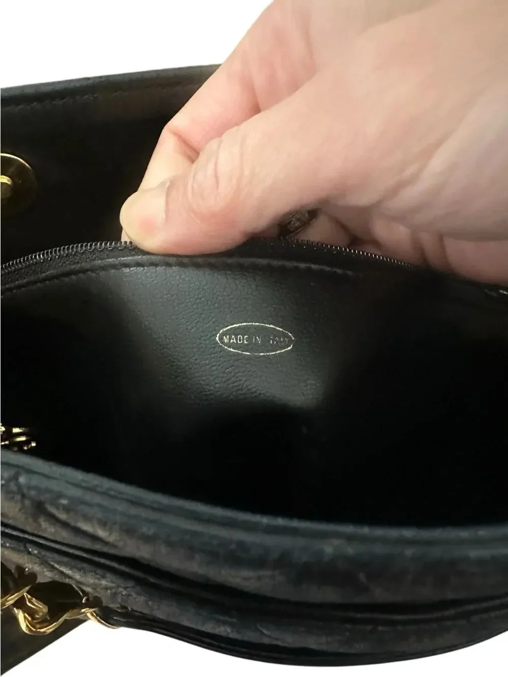 CHANEL Black Quilted Leather Shoulder Bag with Gold Hardware